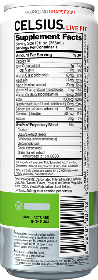 Sparkling Grapefruit – Product's Back Label