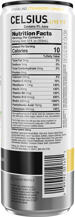 Sparkling Strawberry Lemonade – Product's Back Label