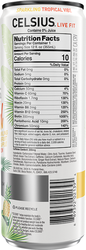 Sparkling Tropical Vibe – Product's Back Label